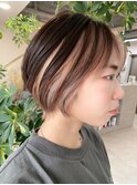 インナーカラー　ホワイトベージュ　シンプルベージュ