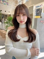 ミンクス渋谷スマートサロン(MINX shibuya smart salon)&nbsp;韓国風くびれヘア 大人ガーリーなチョコレートカラー
