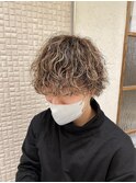 メンズパーマ／ハイライト／波巻きパーマ／スパイラルパーマ