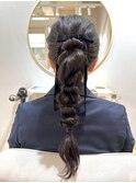 ROYロング/編みおろしポニーテール・パーティー用ヘアアレンジ