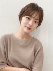 20代30代大人可愛い髪質改善小顔艶感レイヤーショート