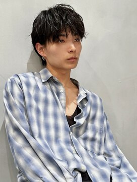 ボタンヘアー 日吉(BoTaN HAIR) ツイスパ/束感ショート/アッシュブラック/メンズパーマ/日吉