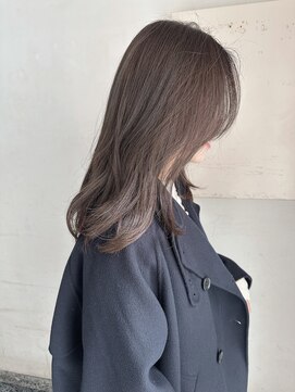 キャンバス バイ ネオリーブ 横浜西口(Canvas by neo.) セミロングレイヤー ダークグレージュ ハイライト 冬カラー 横浜