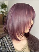 ミルクティーベージュ暗めグレージュミディアムウルフレイヤー○