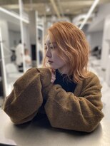 ヴァイス 新宿店(VAICE) オレンジヘア/ウェーブ巻き