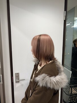 ヘアースマイルクー(HAIR SMILE COEUR) 【COEUR/SHUEI】髪質改善 ブロックカラー ピンクベージュ