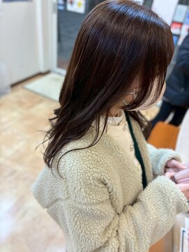 ヒラトヤ 肴町店 くびれヘアセミウェットウェーブショコラアッシュヴェールカラー