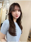 ロングレイヤー/顔周りカット/シースルーバング/韓国ヘア