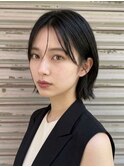30代40代向けくびれショートボブ/秋カラー