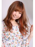 インナーカラーが可愛いロングレイヤー