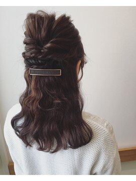 庵 ヘアー(hair) 波ウエーヴ×ハーフアップ