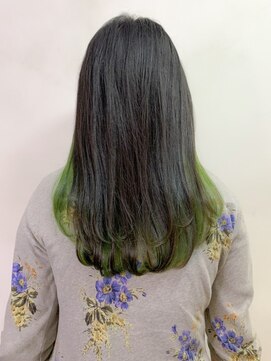 オースト ヘアー ステラ 新宿店(Aust hair Stella) インナーカラー☆ライムグリーン