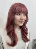 韓国ヘア　ヨシンモリ　モテ髪　コーラルピンク