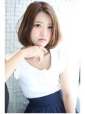 ナチュラルだけど可愛いふんわりワンカールボブ
