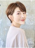耳掛けひし形ショート／アッシュブラウン／表参道／30代40代50代