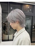 メンズウルフ×ハイトーンシルバー10代20代ブリーチカラー