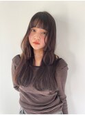 【SAKI】ナチュラルロングレイヤー/顔周りレイヤー/ぱっつん前髪