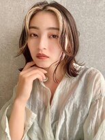 アッシュ 笹塚店(Ash)&nbsp;ミニウルフ/くすみブルー/イヤリングカラー/韓国ヘア[U24/笹塚]