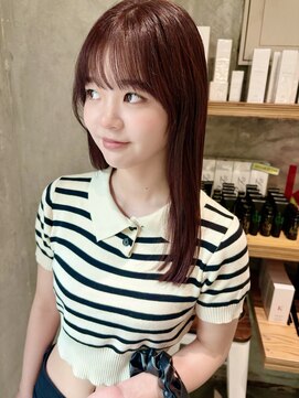 ヒカリス ヘアー 相川店(HIKARIS hair) 顔周りレイヤー/オレンジカラー/ブリーチ無しカラー/暖色カラー