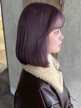 ガーデンヨコハマ(GARDEN YOKOHAMA) ラベンダーグレージュ ハイトーン 前髪 タッセルボブ イメチェン