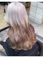 ベレーザ 渋谷(BELEZA)&nbsp;11166hホワイトブロンドツートンカラーマロンベージュ韓国風巻き