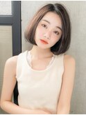 大人可愛い小顔に見せるヘア/ナチュラルボブ/ボブルフ/ワンレン