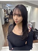 低めレイヤー ロングレイヤー 暗めアッシュベージュ