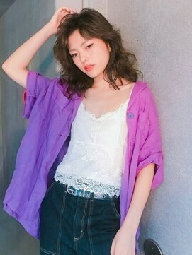 エムスラッシュ たまプラーザ(M.SLASH) ■センターパート無造作ウェーブ小顔ボブルフたまプラーザ14-8