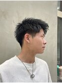 ショート刈り上げアップバングメンズヘア