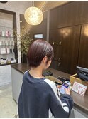 ピンクバイオレット/ショートボブ/マッシュショート