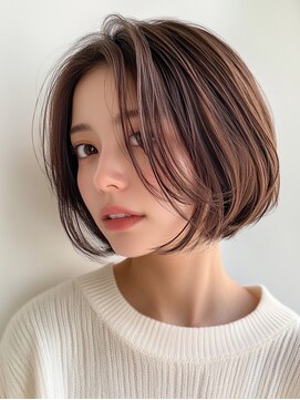 モードケイズ 調布店(MODE K's) センタパートボブ_レイヤー韓国ヘア顔周りブリーチなしカラー