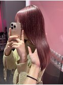 ピンク/ピンクベージュ/ピンクパープル/ストレート/艶髪/学割