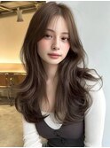 ナチュラルレイヤートレンドカラー韓国風シースルーバング