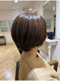 矯正のダメージ/丸みショート【髪質改善/京橋】