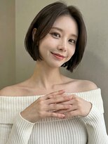 カバーヘア ブリス 上尾西口店(COVER HAIR bliss)&nbsp;ダークアッシュブラウンレイヤーショートボブA14上尾30代40代