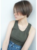【nanuk】ボーイッシュなハイトーンショート◇セピアグレー