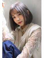 ロゼ 鳳(ROSE)&nbsp;【ROSE】ホワイティアッシュ＿ぶつ切りボブ＿透けバング