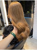 韓国/透明感/オレンジブラウン/小顔/ロング