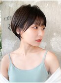 大人可愛い前下がりショート/黒髪ショートボブ/30代40代50代