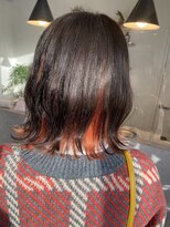 ベル(beLLe.)&nbsp;人気  ブリーチ インナーカラー オレンジ かわいい