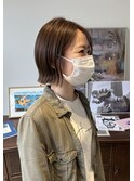 コンパクトボブ　ボブ　大人　ベージュ　グレージュ　担当阿知波