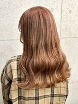 アンリ(Anli) 《Anli KANAKO》ロングレイヤー コーラルピンク オレンジ 艶髪