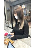 ダークグレー×プラチナホワイトバレイヤージュ
