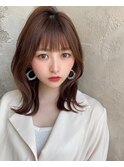 くびれヘア/韓国/透け感/くすみカラー/ロング/ベージュカラー