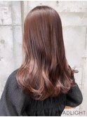ラベンダーベージュレイヤーロングデジタルパーマチェリーくすみ