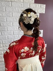 卒業式ヘアセット・着付☆編みおろし/編みおろしポニー/ロング