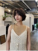 ショートボブ/ニュアンスパーマ/顔周りカット/くせ毛風パーマ