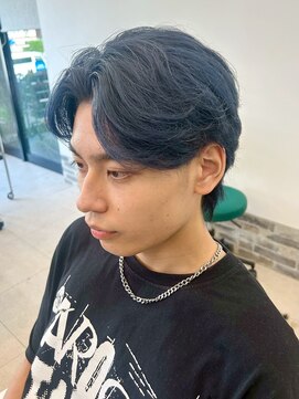 ヘアーアンドエステ ハラダ 滝ノ水店(Hair&Esthe Harada) メンズ/メンズカット/デザインカット/ブリーチ/ネイビーカラー