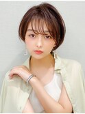 30代40代に人気の大人かわいい前髪ありのくびれショート