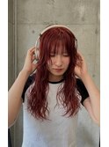 チェリーレッドカラー＆パーマ